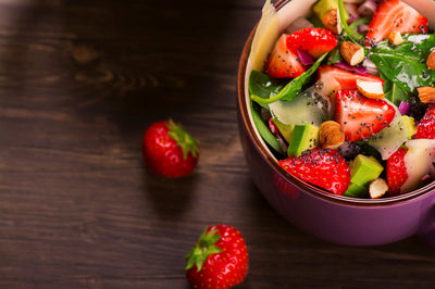 Strawberry Avocado Salad with Maple Balsamic Dressing