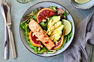 Salmon and Avocado  Salad with Grapefruit Vinaigrette