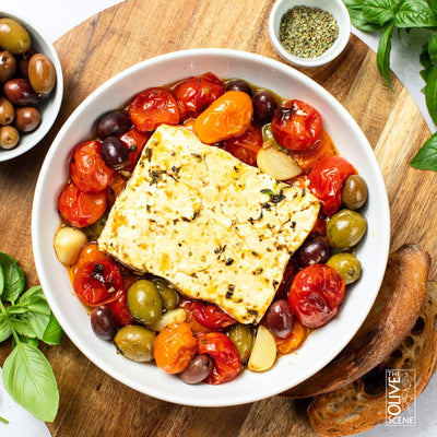 Baked Feta With Onions and Olives