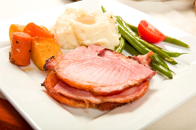 Apple Glazed Ham and Vegetables