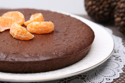 Brownies with Dark Chocolate Tangerine Balsamic Ganache
