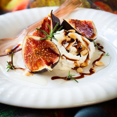 Roasted Figs with Lavender Balsamic Drizzle