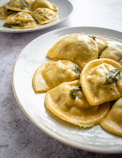 Cheese Ravioli with Wild Mushroom & Sage Cream Sauce
