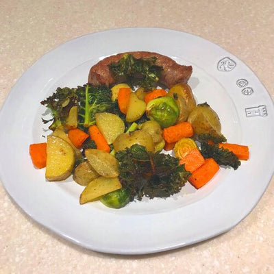 One Pan Sausage and Winter Vegetables