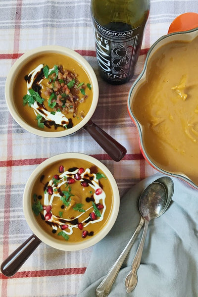 Roasted Squash Soup with Maple Balsamic Vinegar