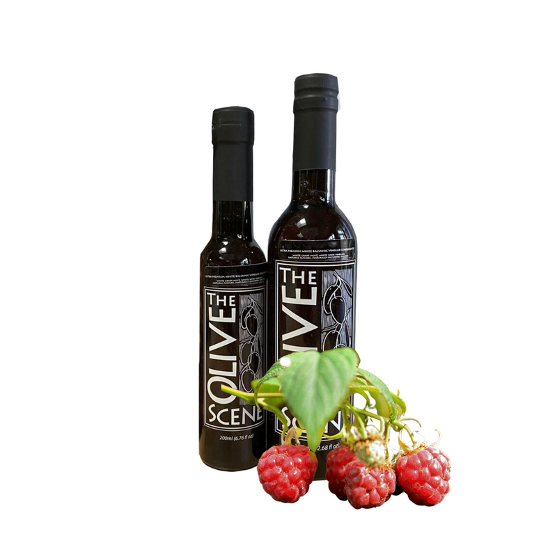 Balsamic Vinegar - Wild Raspberry Ultra Premium White Balsamic Vinegar theolivescene.com